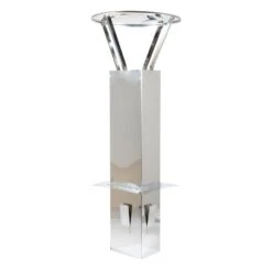 Regenhaube Edelstahl Quadratisch 130/130 Für Schornsteine 135 X 135 Mm, H: 0,5 M